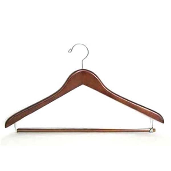 Proman GMC8819 Suit Hanger with Lock Bar Light Walnut - 50 Pieces-Case.